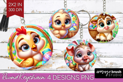 Easter Animals Keychain PNG - Cute Easter Keychain Product Image 1