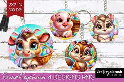 Easter Animals Keychain PNG - Cute Easter Keychain Product Image 1