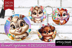 Easter Animals Keychain PNG - Cute Easter Keychain Product Image 1