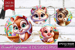 Easter Animals Keychain PNG - Cute Easter Keychain Product Image 1