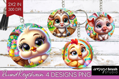 Easter Animals Keychain PNG - Cute Easter Keychain Product Image 1