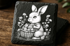 Laser engraving of an Easter-themed coaster Product Image 1