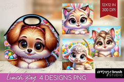 Easter Animals Lunch Bag - Cute Easter Lunch Bug PNG Product Image 1