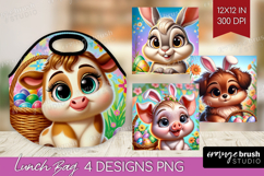 Easter Animals Lunch Bag - Cute Easter Lunch Bug PNG Product Image 1
