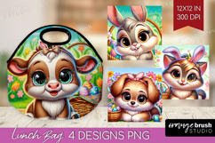 Easter Animals Lunch Bag - Cute Easter Lunch Bug PNG Product Image 1