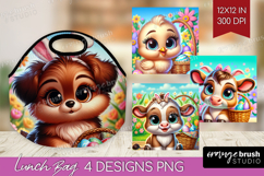 Easter Animals Lunch Bag - Cute Easter Lunch Bug PNG Product Image 1