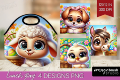 Easter Animals Lunch Bag - Cute Easter Lunch Bug PNG Product Image 1