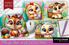 Easter Animals Mouse Pad Sublimation - Cute Easter Mousepad Product Image 1