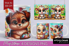 Easter Animals Mug Wrap - Cute Easter Mug PNG Sublimation Product Image 1