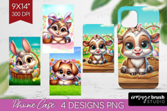 Easter Animals Phone Case PNG - Cute Easter Case PNG Product Image 1