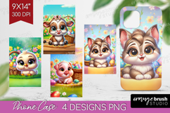 Easter Animals Phone Case PNG - Cute Easter Case PNG Product Image 1