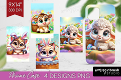 Easter Animals Phone Case PNG - Cute Easter Case PNG Product Image 1