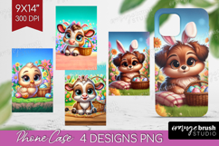 Easter Animals Phone Case PNG - Cute Easter Case PNG Product Image 1