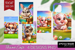 Easter Animals Phone Case PNG - Cute Easter Case PNG Product Image 1