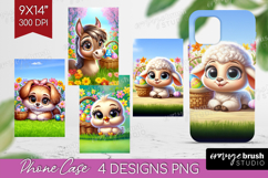 Easter Animals Phone Case PNG - Cute Easter Case PNG Product Image 1
