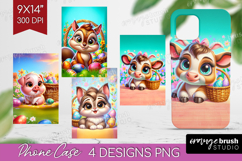 Easter Animals Phone Case PNG - Cute Easter Case PNG Product Image 1