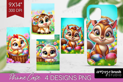 Easter Animals Phone Case PNG - Cute Easter Case PNG Product Image 1