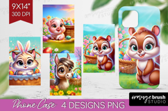 Easter Animals Phone Case PNG - Cute Easter Case PNG Product Image 1