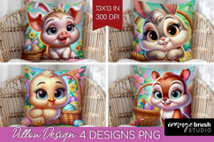 Easter Animals Pillow Sublimation - Cute Easter Pillow Cover Product Image 1
