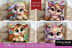Easter Animals Pillow Sublimation - Cute Easter Pillow Cover Product Image 1