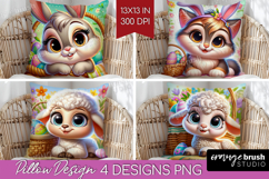 Easter Animals Pillow Sublimation - Cute Easter Pillow Cover Product Image 1