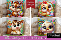 Easter Animals Pillow Sublimation - Cute Easter Pillow Cover Product Image 1