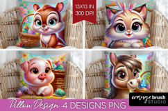 Easter Animals Pillow Sublimation - Cute Easter Pillow Cover Product Image 1