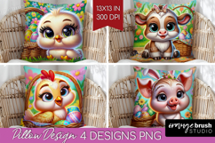 Easter Animals Pillow Sublimation - Cute Easter Pillow Cover Product Image 1