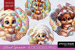 Easter Animals Wind Spinner Sublimation PNG - Cute Easter Product Image 1
