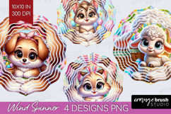 Easter Animals Wind Spinner Sublimation PNG - Cute Easter Product Image 1