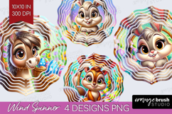 Easter Animals Wind Spinner Sublimation PNG - Cute Easter Product Image 1