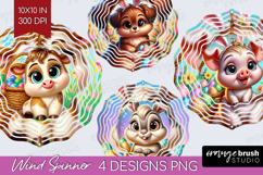 Easter Animals Wind Spinner Sublimation PNG - Cute Easter Product Image 1