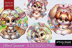 Easter Animals Wind Spinner Sublimation PNG - Cute Easter Product Image 1