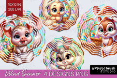 Easter Animals Wind Spinner Sublimation PNG - Cute Easter Product Image 1