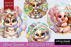 Easter Animals Wind Spinner Sublimation PNG - Cute Easter Product Image 1