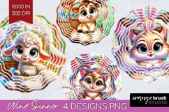 Easter Animals Wind Spinner Sublimation PNG - Cute Easter Product Image 1