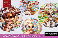 Easter Animals Wind Spinner Sublimation PNG - Cute Easter Product Image 1