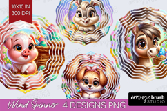 Easter Animals Wind Spinner Sublimation PNG - Cute Easter Product Image 1