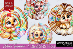 Easter Animals Wind Spinner Sublimation PNG - Cute Easter Product Image 1