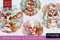 Easter Animals Wind Spinner Sublimation PNG - Cute Easter Product Image 1