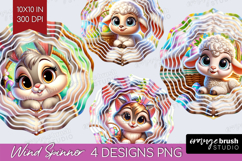 Easter Animals Wind Spinner Sublimation PNG - Cute Easter Product Image 1