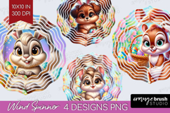 Easter Animals Wind Spinner Sublimation PNG - Cute Easter Product Image 1