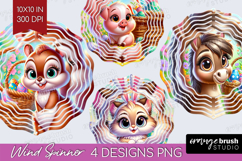 Easter Animals Wind Spinner Sublimation PNG - Cute Easter Product Image 1