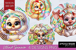 Easter Animals Wind Spinner Sublimation PNG - Cute Easter Product Image 1