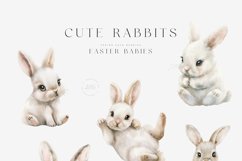 Easter Rabbits Spring Bunny Watercolor Clipart Product Image 2