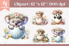 Easter Baby Animal Clipart | Cute Spring Sublimation Product Image 1