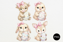 Easter Baby Animals PNG Watercolor Clipart Product Image 1