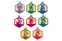 8x Easter Animals Holding Carrots Laser Cut SVG Ornaments Product Image 2