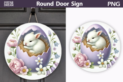 Easter Bunny Round Sign | Spring Door Hanger Product Image 1