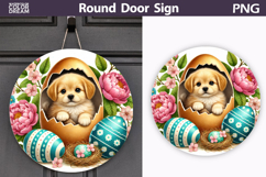 Easter Lamb Round Sign | Sheep Spring Door Hanger Product Image 1